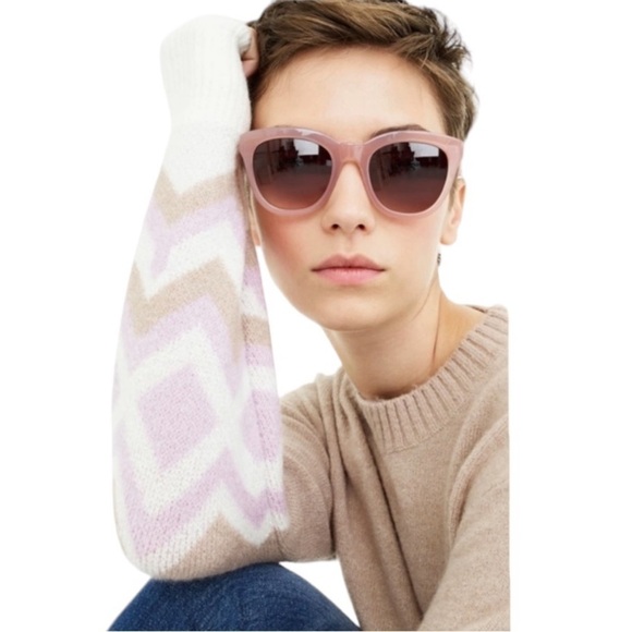 J. CREW Geometric Fair Isle Crewneck Sweater Heather Khaki Ivory Women's Size S - Picture 12 of 16